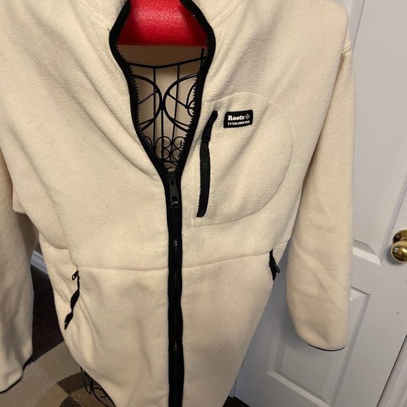 Roots Recycled Fibre Fleece Jacket UNISEX Sz M EUC - Picture 5 of 11